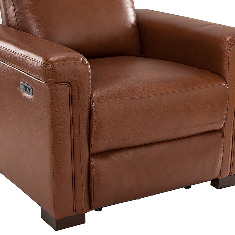 Lea 36.02" Wide Genuine Leather Power Recliner