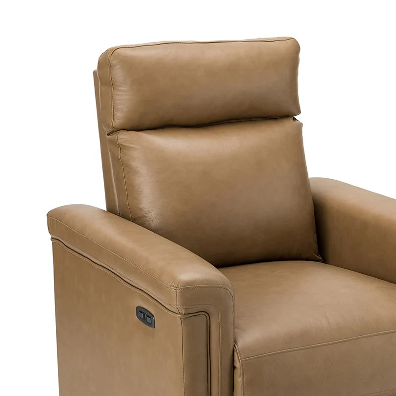 Lea 36.02" Wide Genuine Leather Power Recliner