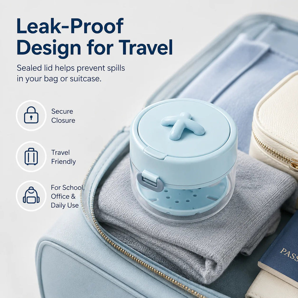 3-in-1 Leak-Proof Retainer Cleaning Case with Mirror, Drain Tray & Travel Storage
