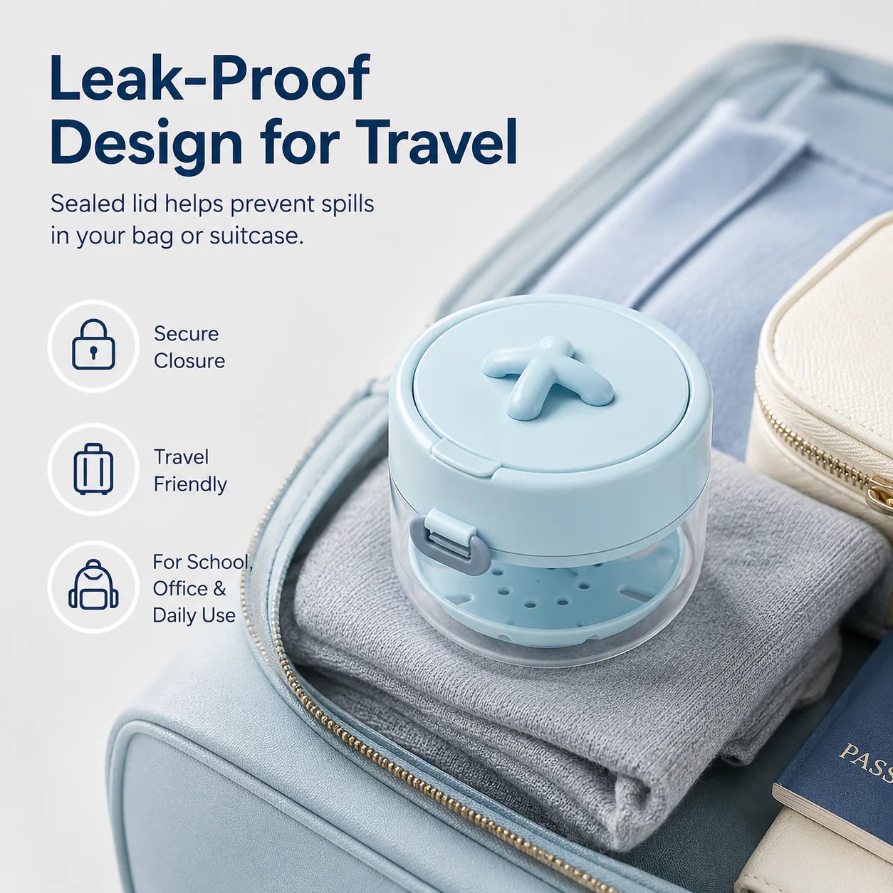 3-in-1 Leak-Proof Retainer Cleaning Case with Mirror, Drain Tray & Travel Storage