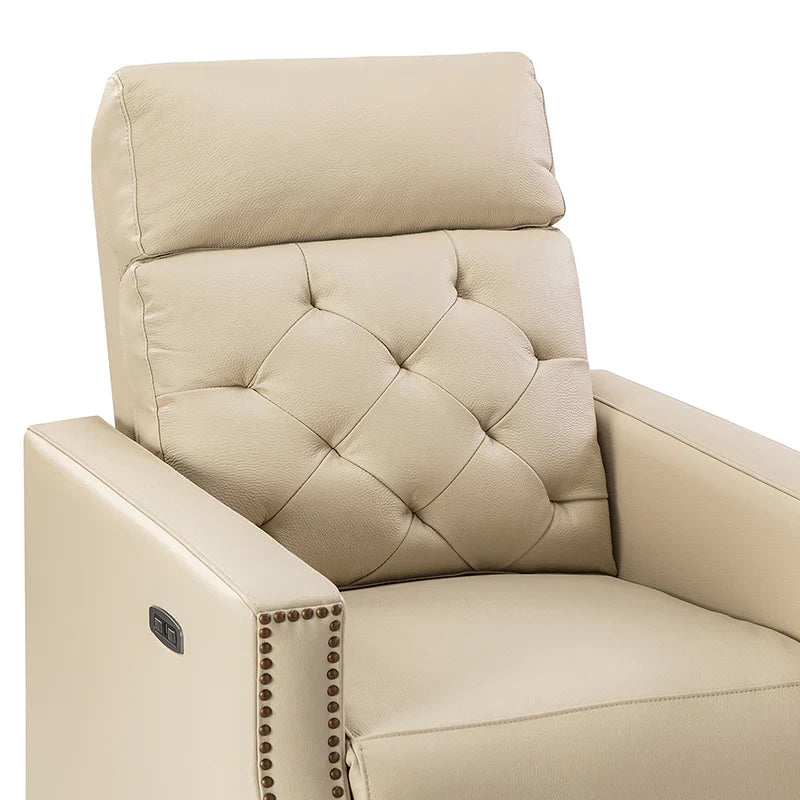 Carlota 31.5" Wide Genuine Leather Power Recliner