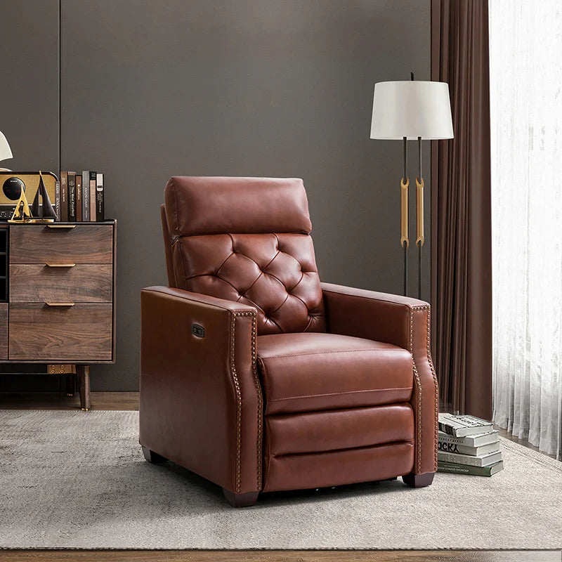 Carlota 31.5" Wide Genuine Leather Power Recliner