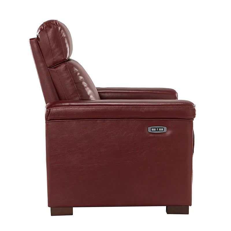 Lea 36.02" Wide Genuine Leather Power Recliner