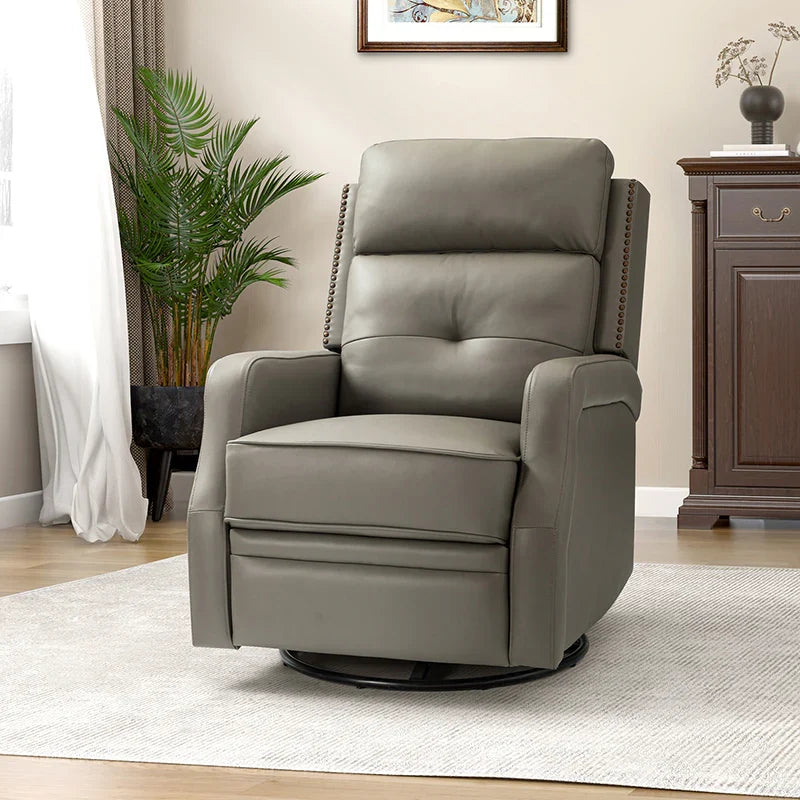 Benito 28.74" Wide Genuine Leather Swivel Rocker Recliner