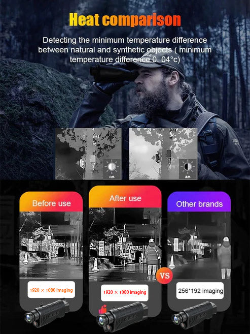 🌙 AI15 Thermal Imaging Monocular – 1920x1080 Resolution, 8000m Range, 10-Hour Battery