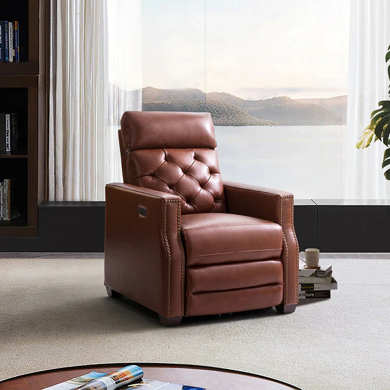 Carlota 31.5" Wide Genuine Leather Power Recliner