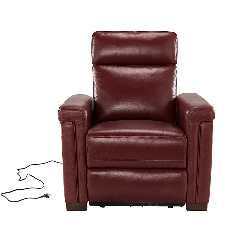 Lea 36.02" Wide Genuine Leather Power Recliner