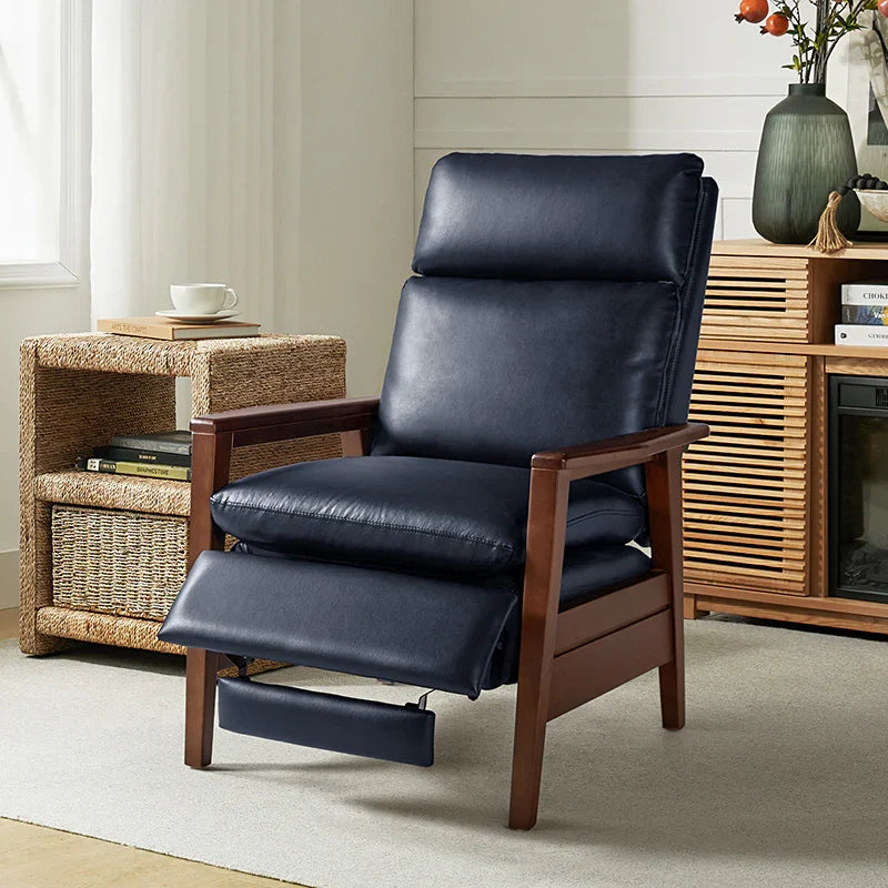 Rainer Timeless Elegance Faux Leather Solid Wood Recliner