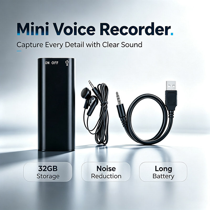 🔥 Mini Voice Recorder – Smart Sound Capture, Compact & Easy to Use, Long Battery Life 🔋
