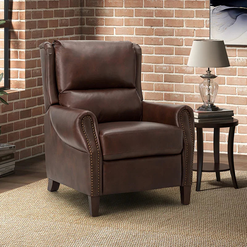 Rosaura 32.68" Wide Genuine Leather Manual Recliner