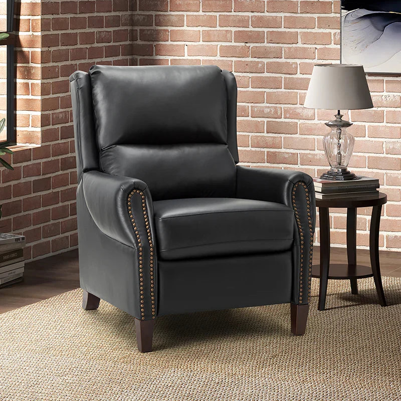 Rosaura 32.68" Wide Genuine Leather Manual Recliner
