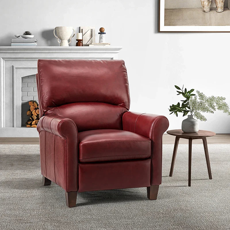 Eliana 33.07" Wide Genuine Leather Manual Recliner