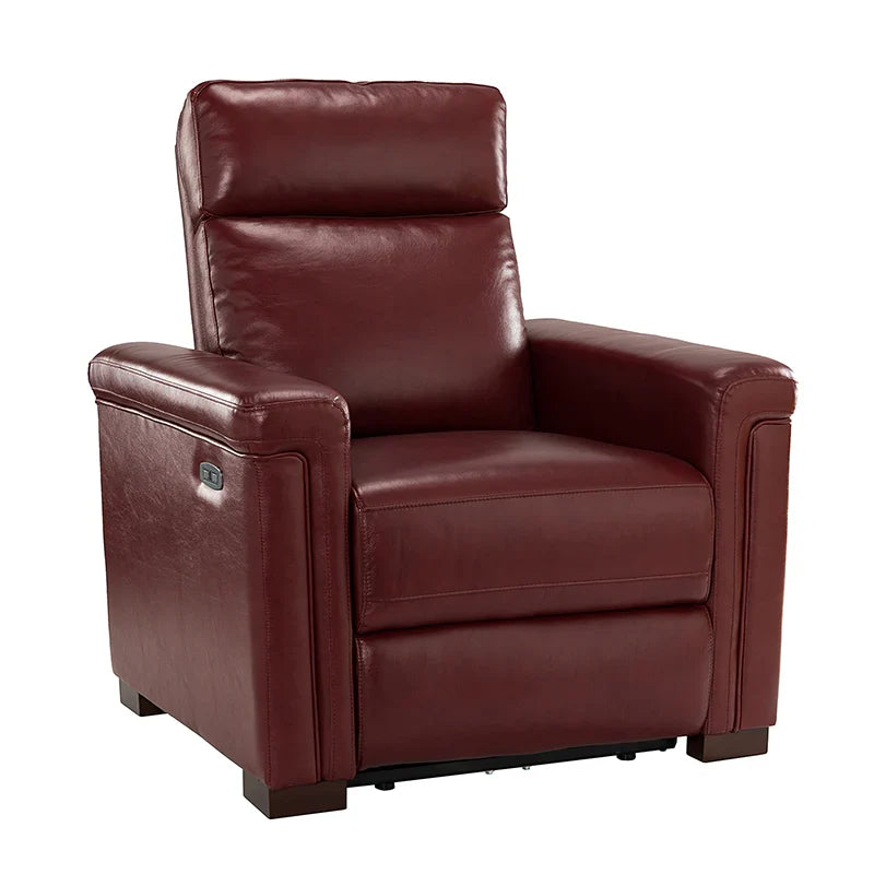 Lea 36.02" Wide Genuine Leather Power Recliner