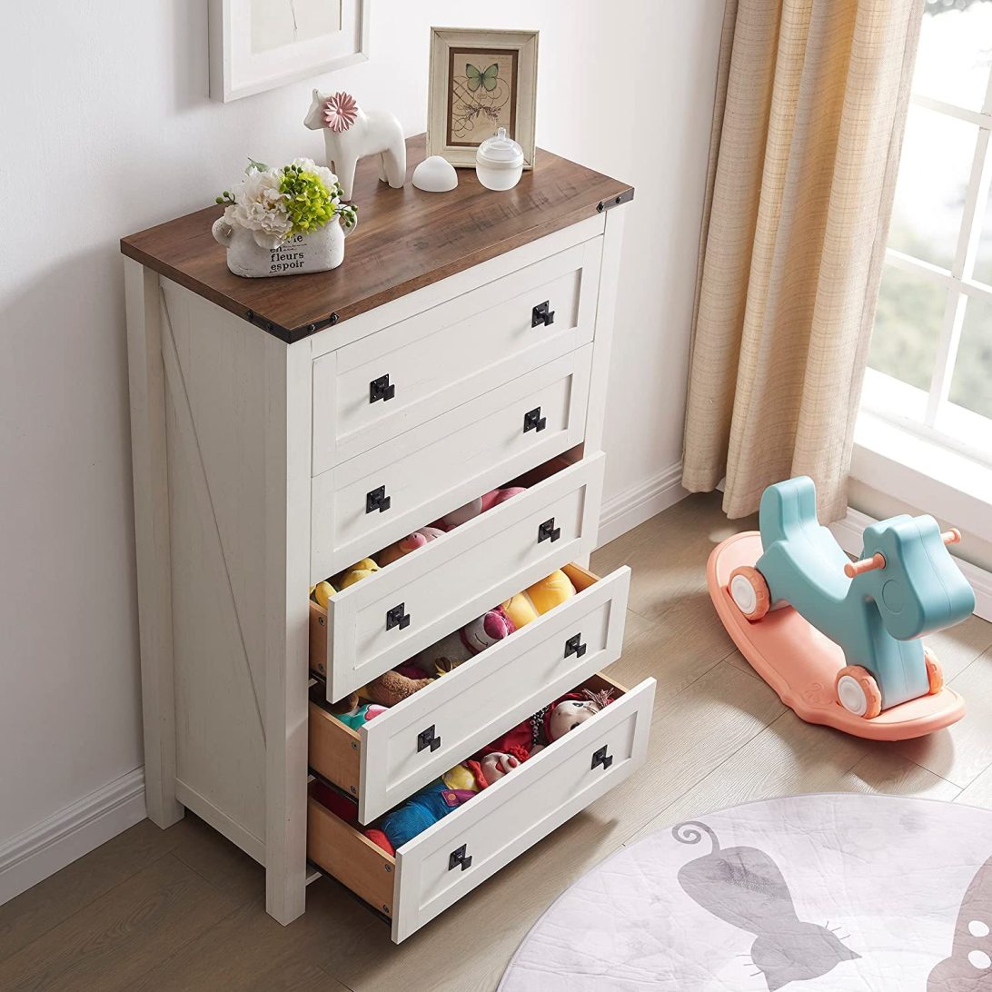 Farmhouse 5 Drawers Dresser Chests