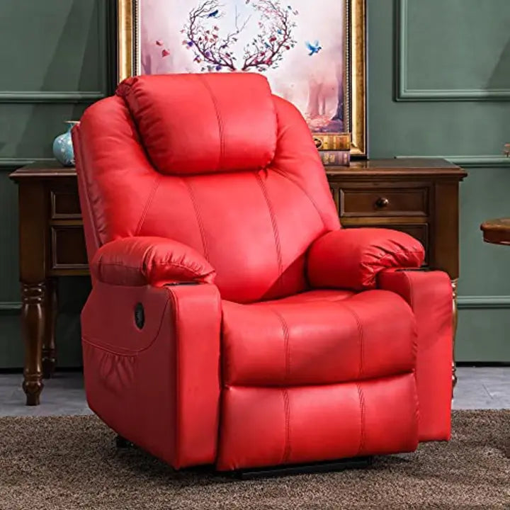 💥Clearance Sale🔥 MCombo Large Lay Flat Dual Motor Power Lift Recliner Chair Sofa with Massage and Heat, USB Ports, Cup Holders, Extended Footrest！
