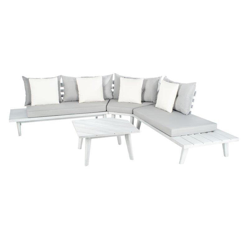 Coates Solid Wood 5 - Person Seating Group with Cushions