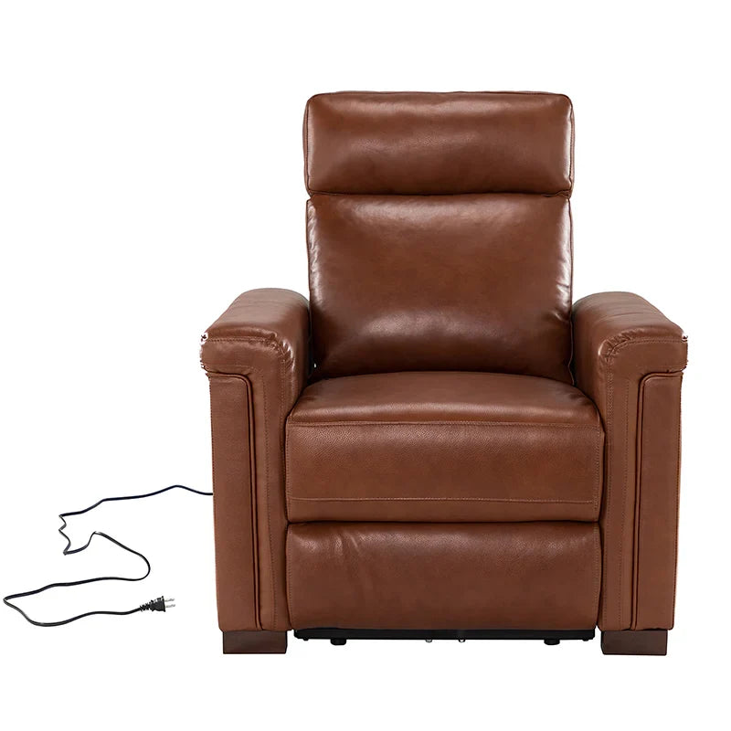 Lea 36.02" Wide Genuine Leather Power Recliner