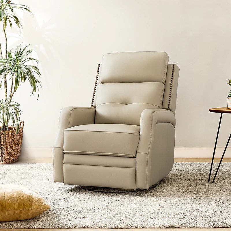 Benito 28.74" Wide Genuine Leather Swivel Rocker Recliner