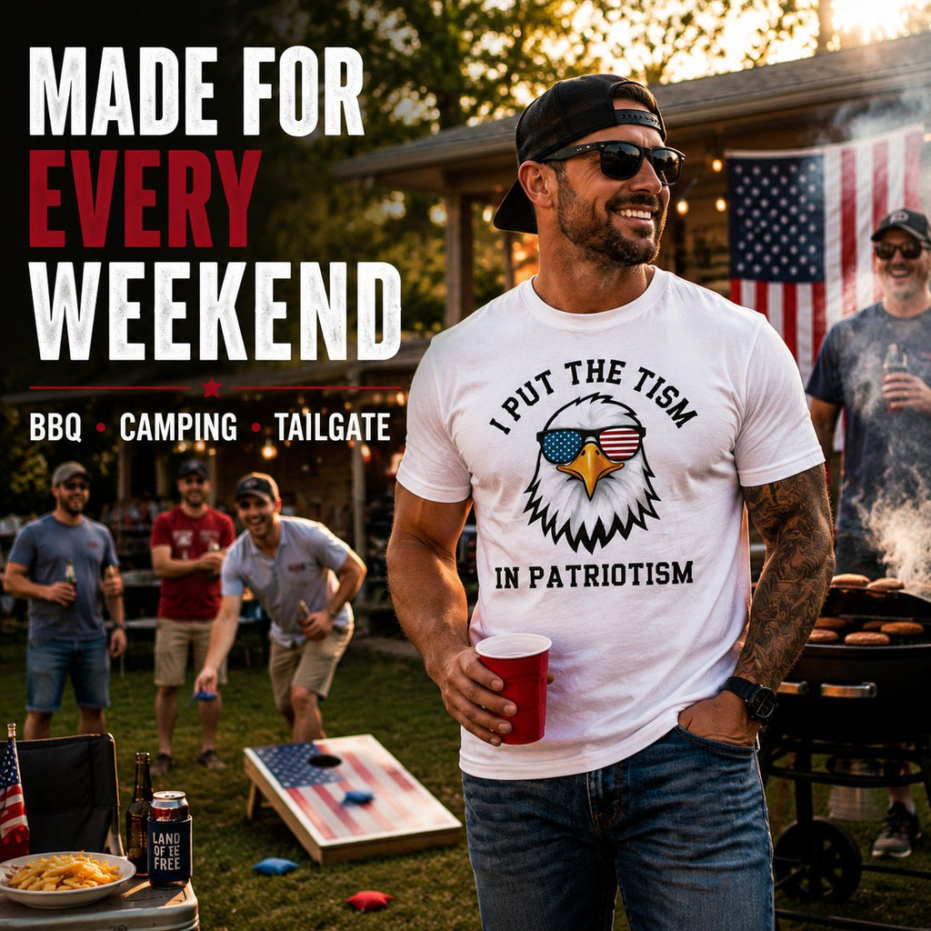 Put The Tism In Patriotism Athletic Eagle T-Shirt Unisex for Daily Wear