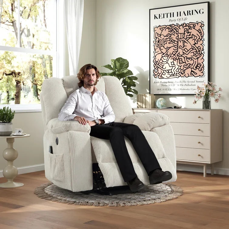 41'' Oversized Power Lift Chair - Heated Massage Electric Recliner with Super Soft Padding