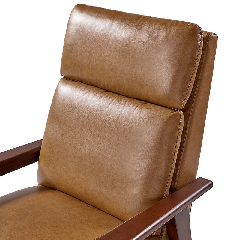 Rainer Timeless Elegance Faux Leather Solid Wood Recliner