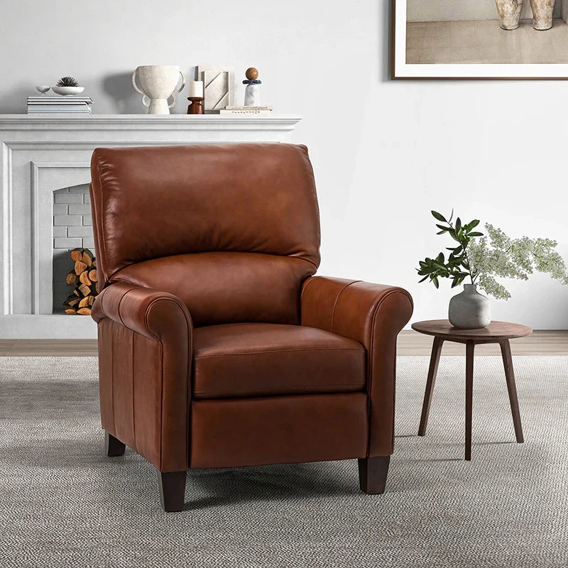 Eliana 33.07" Wide Genuine Leather Manual Recliner