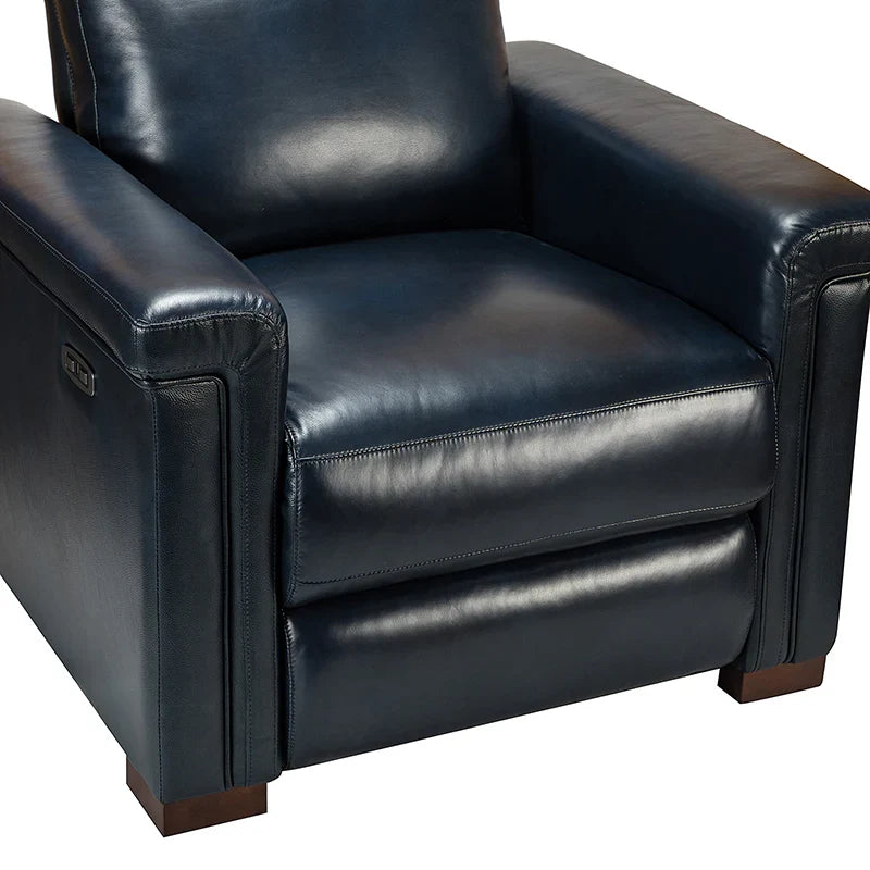 Lea 36.02" Wide Genuine Leather Power Recliner