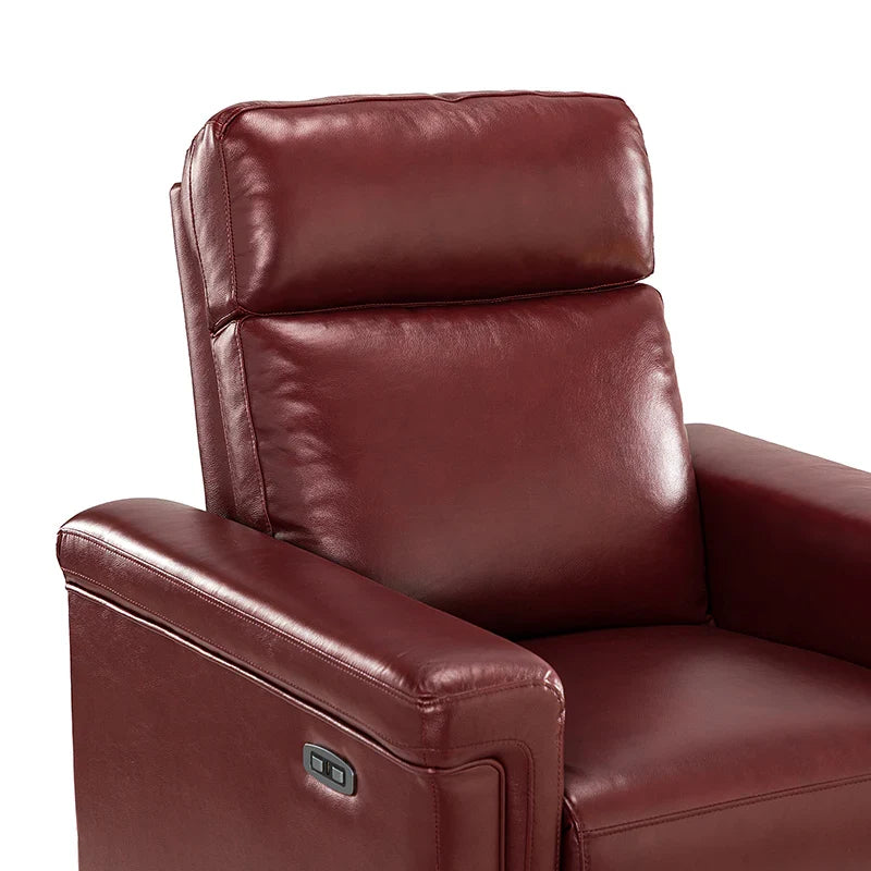Lea 36.02" Wide Genuine Leather Power Recliner