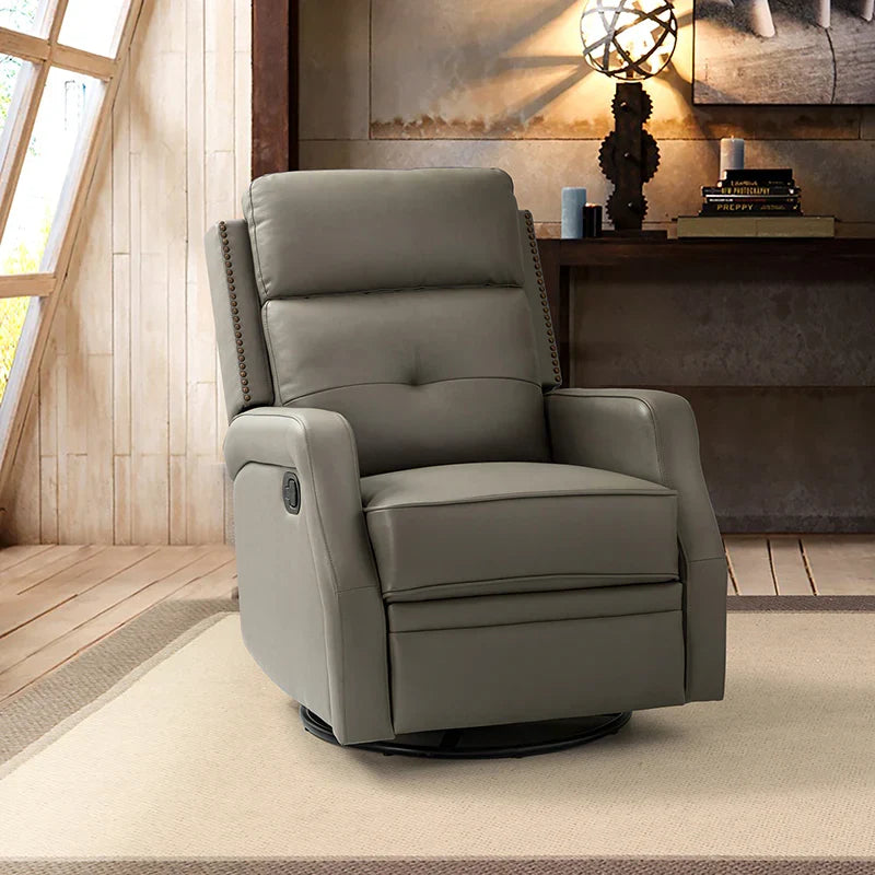 Benito 28.74" Wide Genuine Leather Swivel Rocker Recliner