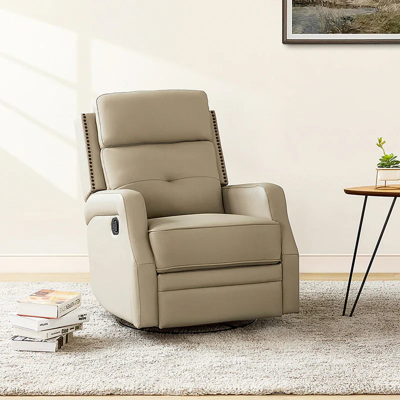 Benito 28.74" Wide Genuine Leather Swivel Rocker Recliner
