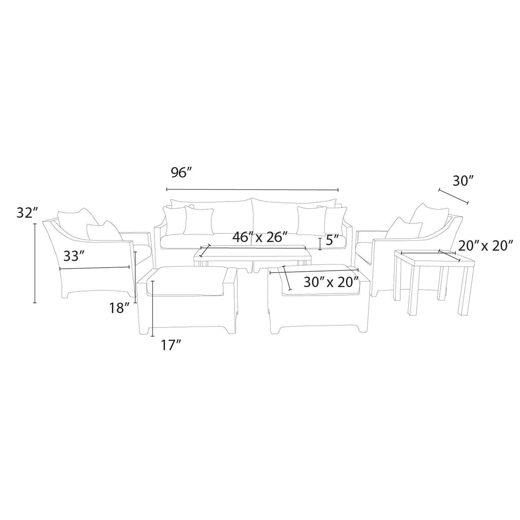 Northridge Wicker/Rattan 7 - Person Seating Group with Cushions