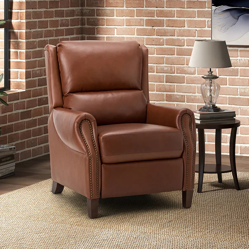 Rosaura 32.68" Wide Genuine Leather Manual Recliner
