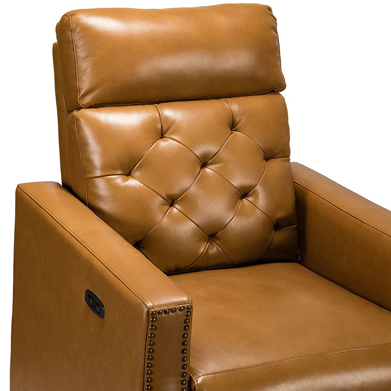 Carlota 31.5" Wide Genuine Leather Power Recliner