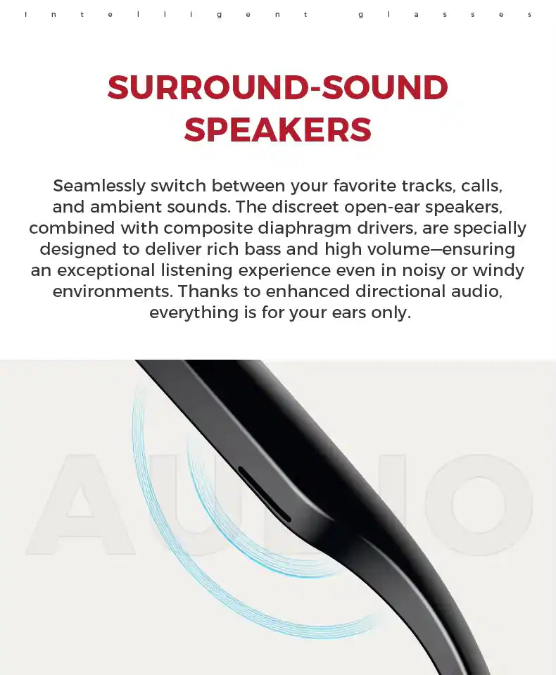 AI Vision Smart Glasses™— Display Smart, Camera, Music, Real-time Translation and AI Assistant