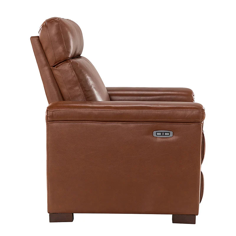 Lea 36.02" Wide Genuine Leather Power Recliner