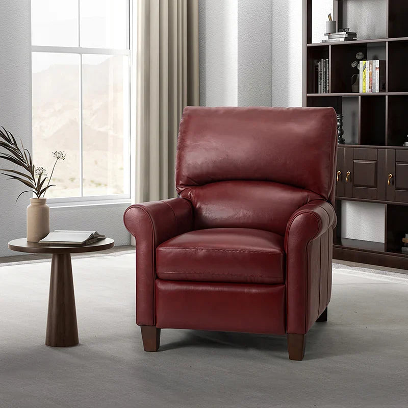 Eliana 33.07" Wide Genuine Leather Manual Recliner