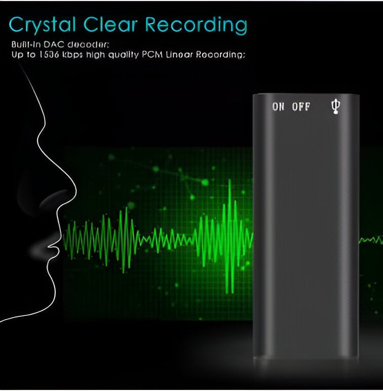 Secret Hidden Voice Recorder – Voice Activated, Smart Noise Reduction, Auto File Save