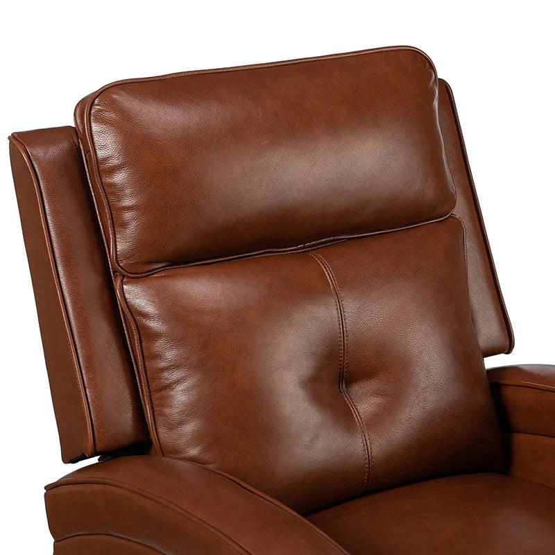 Stefan Genuine Leather Power Recliner with Nailhead Trim