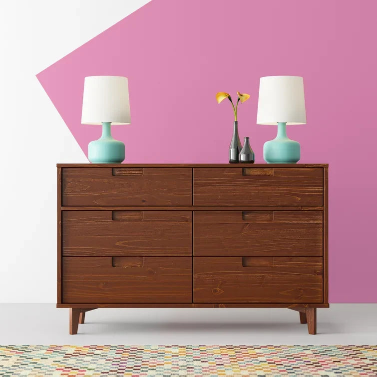 Yarber Groove 6 Drawer Double Dresser