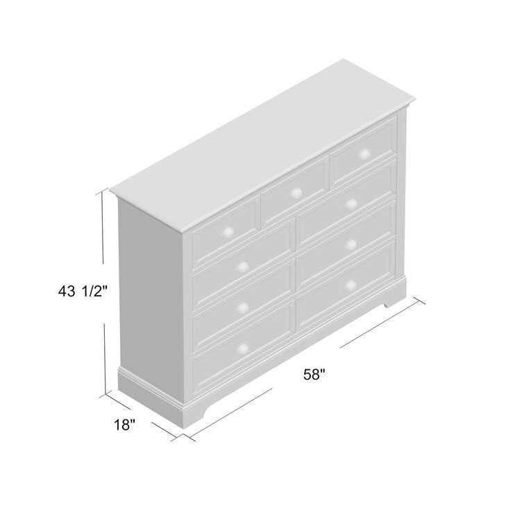Alicea 58'' W 9 - Drawer Dresser
