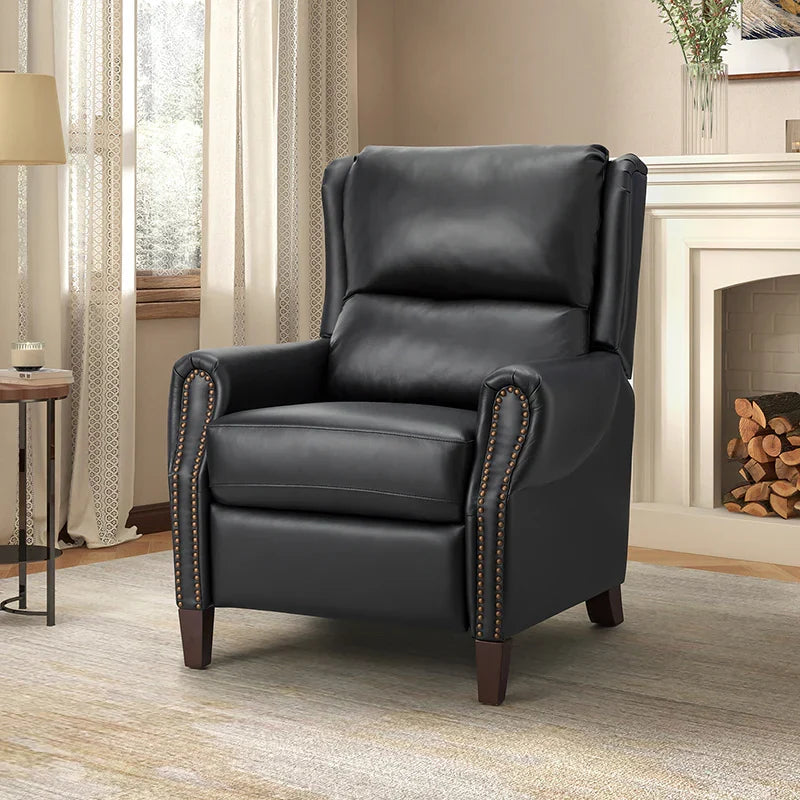 Rosaura 32.68" Wide Genuine Leather Manual Recliner