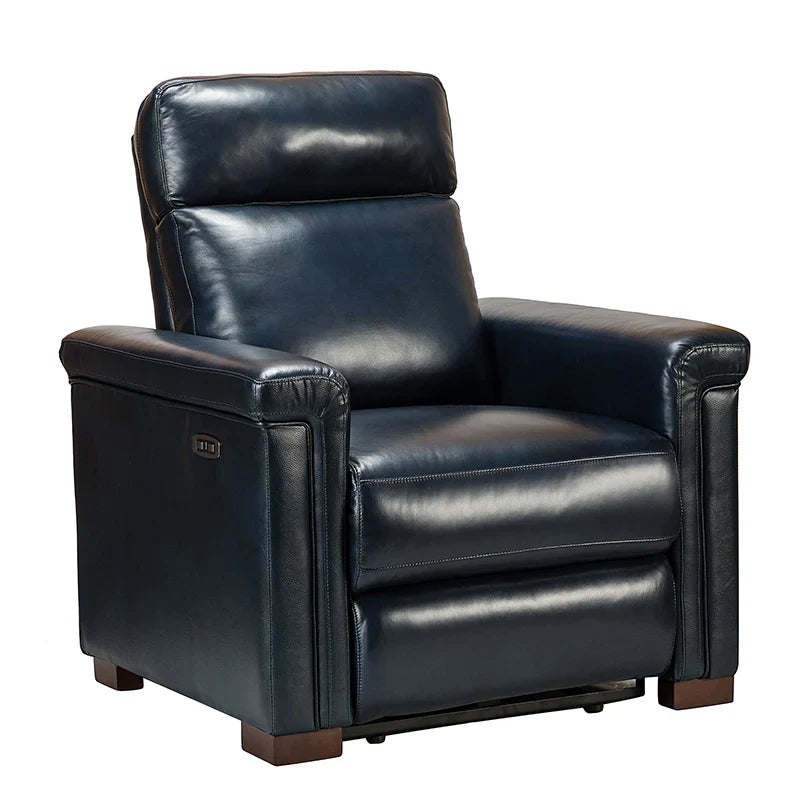 Lea 36.02" Wide Genuine Leather Power Recliner
