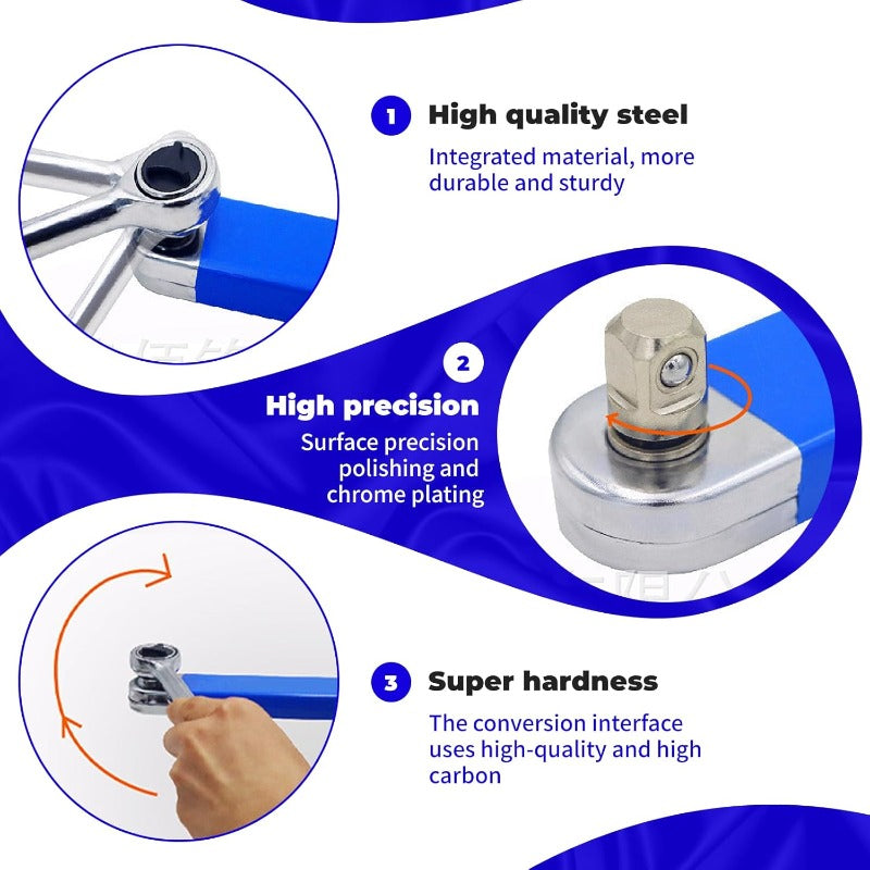 Offset Extension Wrench with Square Drive Adapters