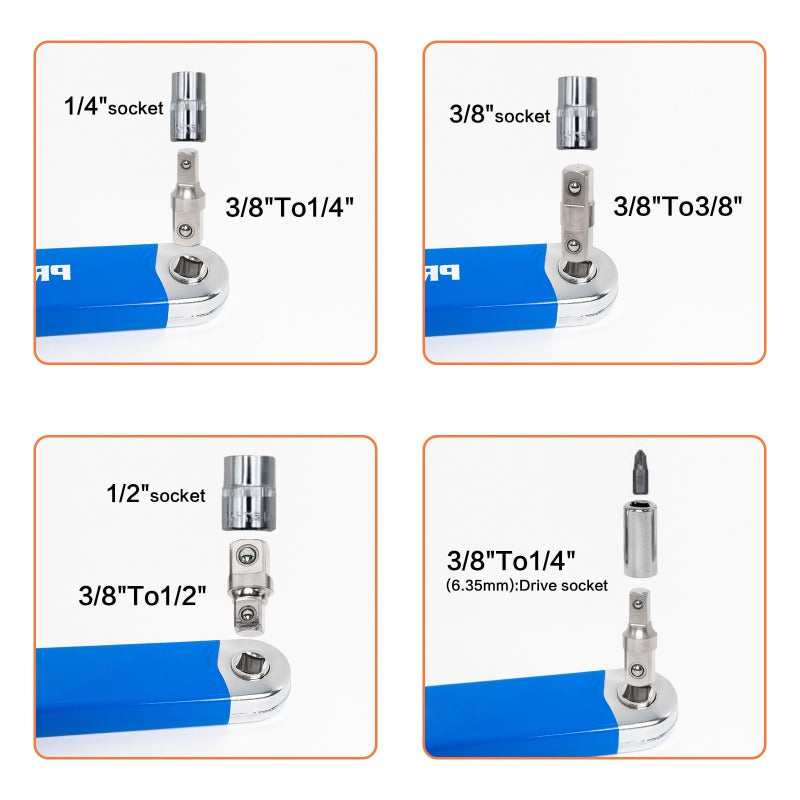 Offset Extension Wrench with Square Drive Adapters