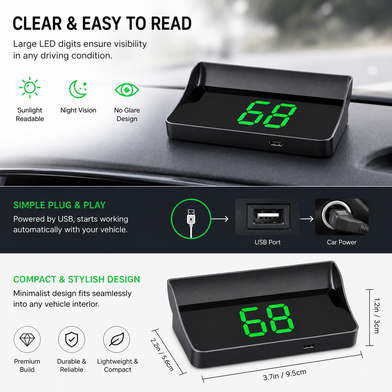 🔥🔥Head Up Display Car GPS Digital Speedometer