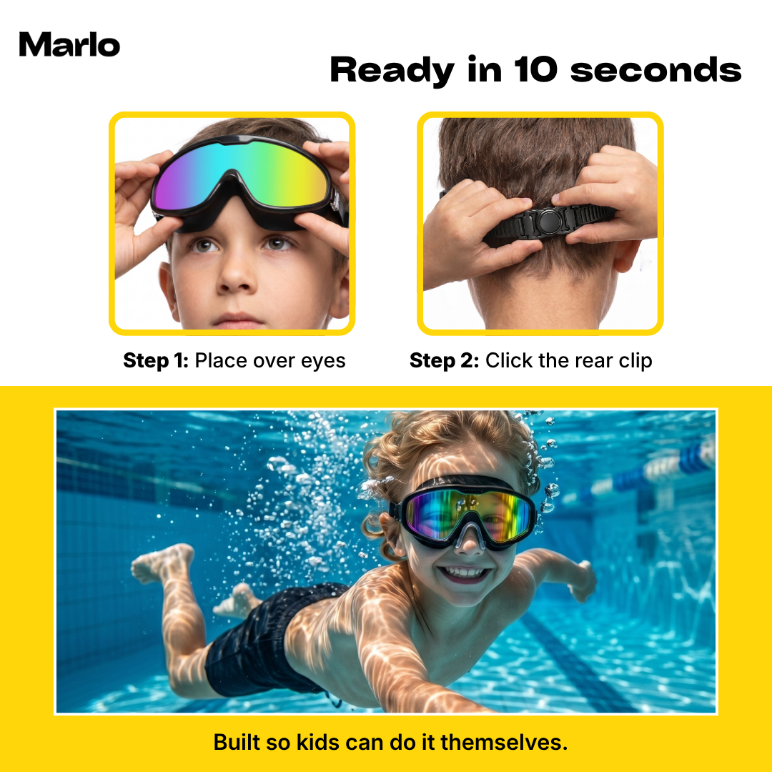 HD Wide-View Swim Goggles | Anti-Fog, UV Protection & Leak-Proof