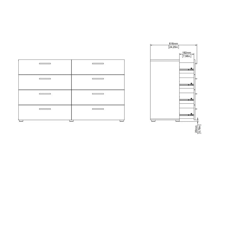 Jantz 8 Drawer 55.12" W Double Dresser