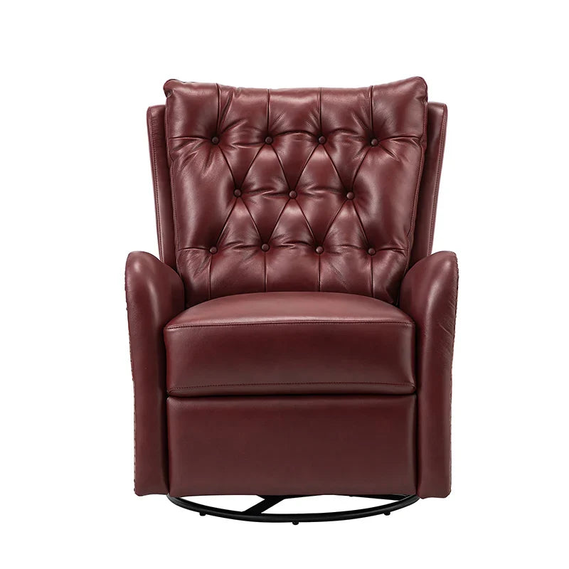 Francisco Genuine Leather Manual Swivel Recliner
