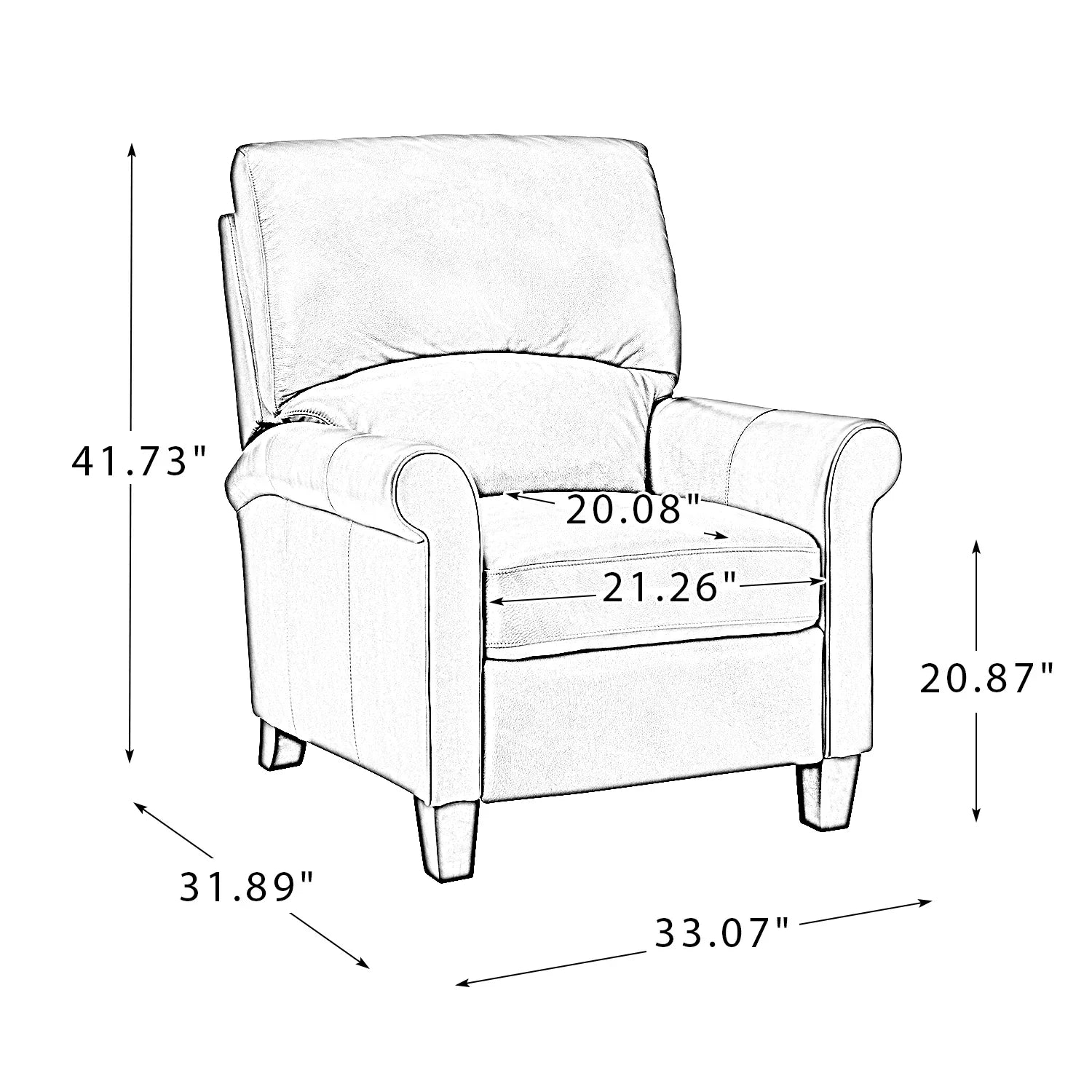 Eliana 33.07" Wide Genuine Leather Manual Recliner
