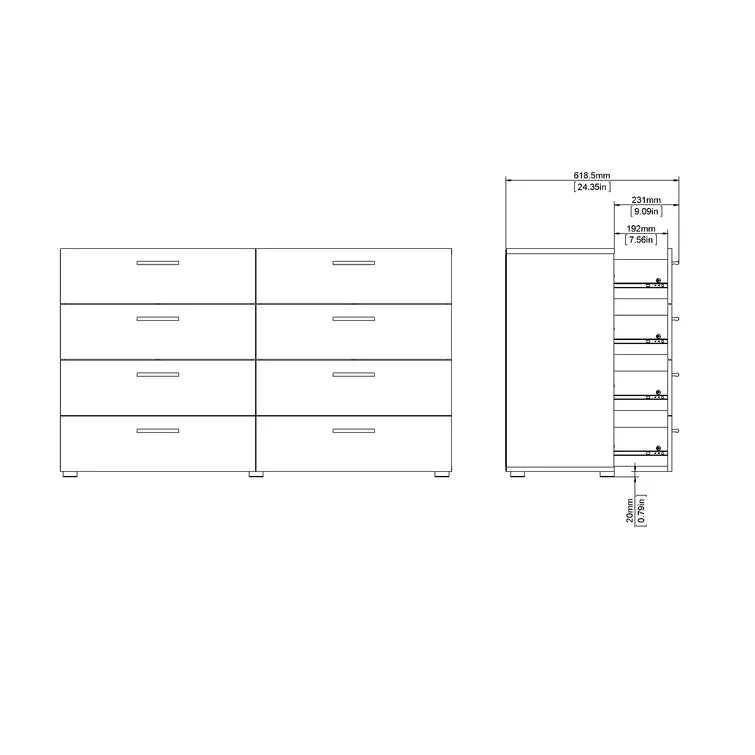 Jantz 8 Drawer 55.12" W Double Dresser